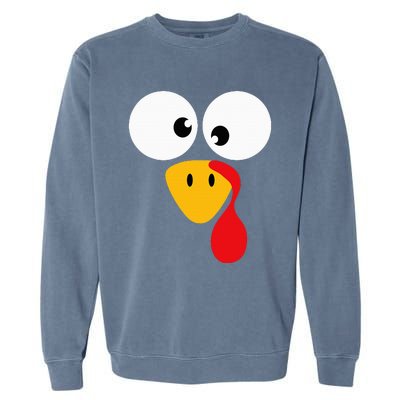 Funny turkey face for thanksgiving family costume Garment-Dyed Sweatshirt