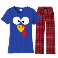 Funny turkey face for thanksgiving family costume Women's Flannel Pajama Set