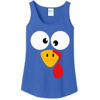 Funny turkey face for thanksgiving family costume Ladies Essential Tank