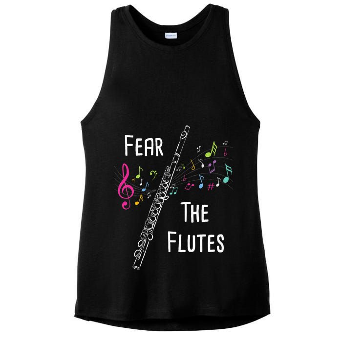 Fear The Flutes Flute Player Flutist Marching Band Music Ladies PosiCharge Tri-Blend Wicking Tank