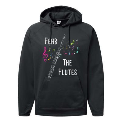 Fear The Flutes Flute Player Flutist Marching Band Music Performance Fleece Hoodie