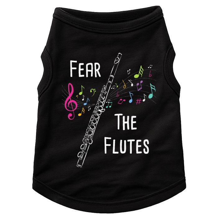 Fear The Flutes Flute Player Flutist Marching Band Music Doggie Tank