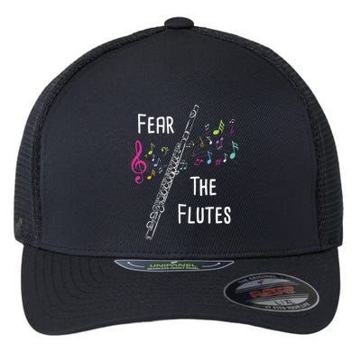Fear The Flutes Flute Player Flutist Marching Band Music Flexfit Unipanel Trucker Cap