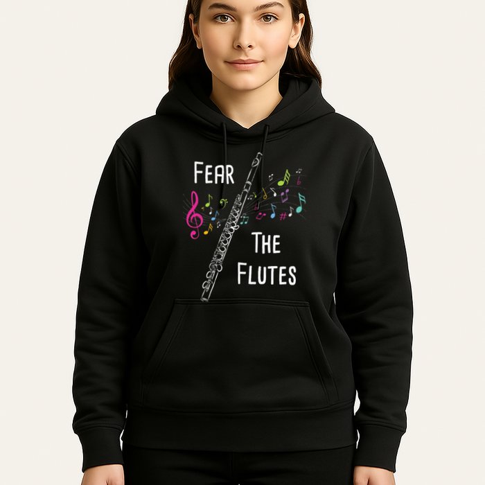 Fear The Flutes Flute Player Flutist Marching Band Music Hoodie