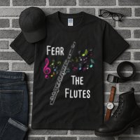 Fear The Flutes Flute Player Flutist Marching Band Music Tall T-Shirt