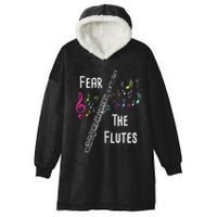 Fear The Flutes Flute Player Flutist Marching Band Music Hooded Wearable Blanket