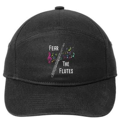 Fear The Flutes Flute Player Flutist Marching Band Music 7-Panel Snapback Hat