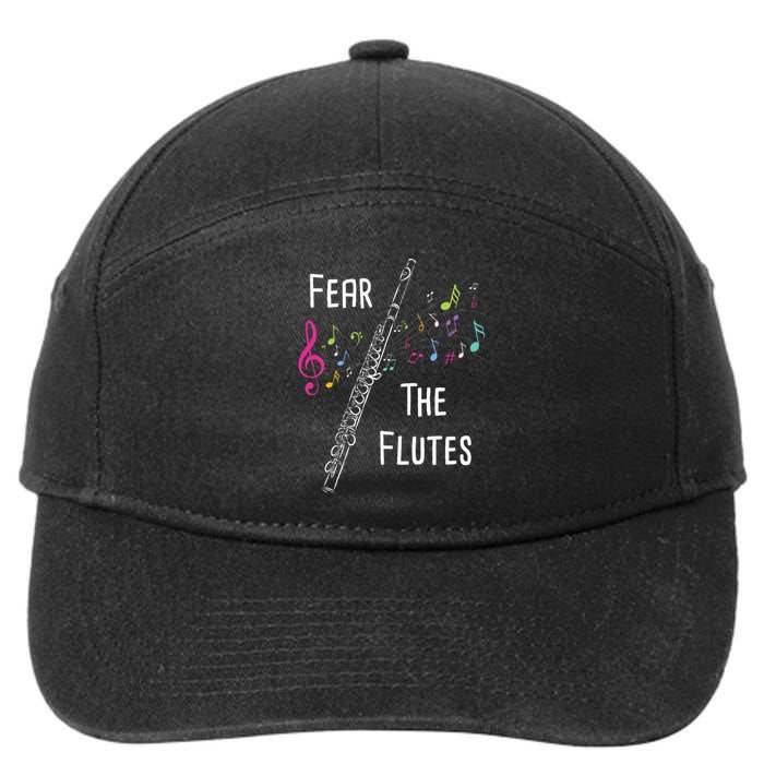 Fear The Flutes Flute Player Flutist Marching Band Music 7-Panel Snapback Hat