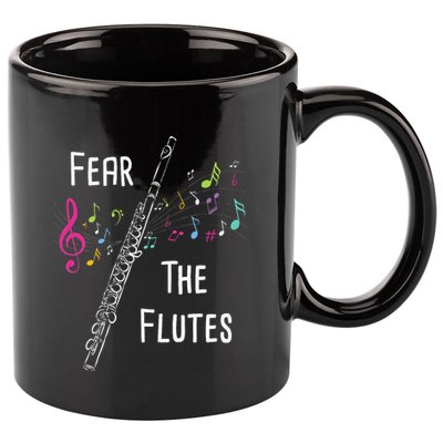 Fear The Flutes Flute Player Flutist Marching Band Music 11oz C Handle Ceramic Mug