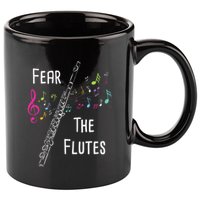 Fear The Flutes Flute Player Flutist Marching Band Music 11oz C Handle Ceramic Mug