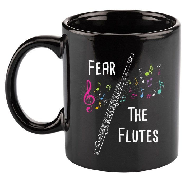 Fear The Flutes Flute Player Flutist Marching Band Music 11oz C Handle Ceramic Mug