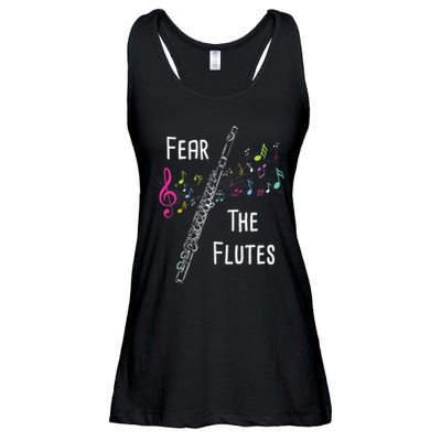 Fear The Flutes Flute Player Flutist Marching Band Music Ladies Essential Flowy Tank