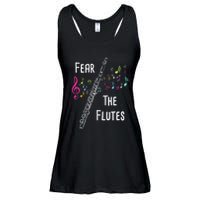 Fear The Flutes Flute Player Flutist Marching Band Music Ladies Essential Flowy Tank