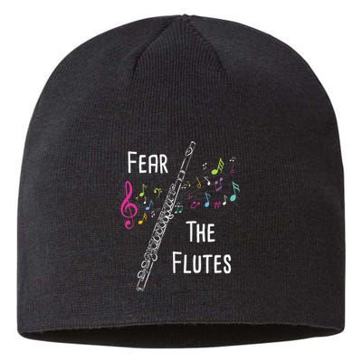 Fear The Flutes Flute Player Flutist Marching Band Music Sustainable Beanie