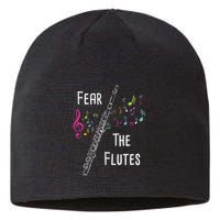 Fear The Flutes Flute Player Flutist Marching Band Music Sustainable Beanie