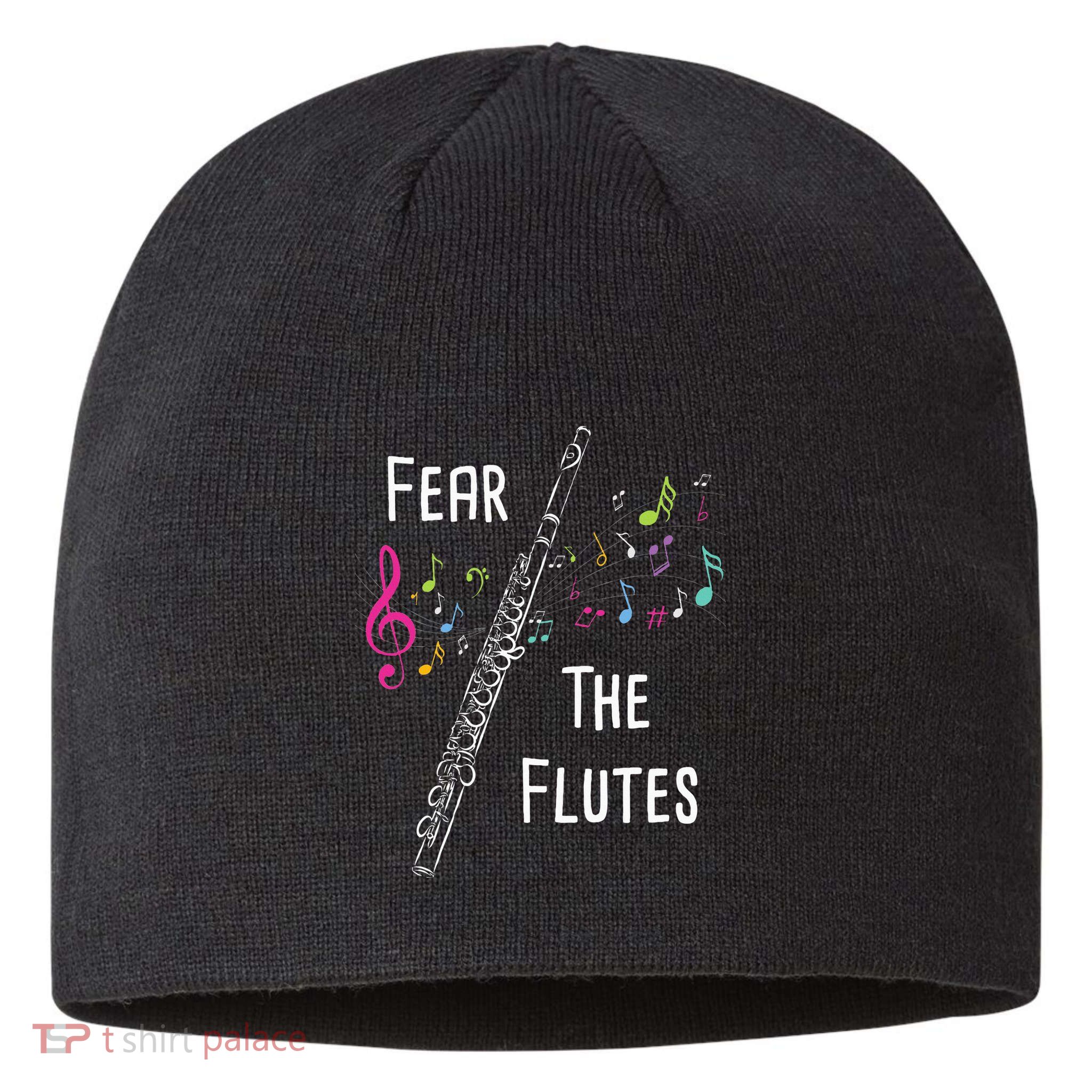 Fear The Flutes Flute Player Flutist Marching Band Music Sustainable Beanie