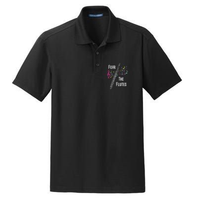 Fear The Flutes Flute Player Flutist Marching Band Music Dry Zone Grid Polo