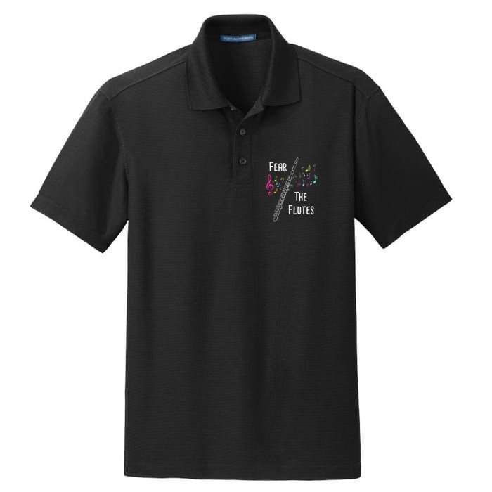 Fear The Flutes Flute Player Flutist Marching Band Music Dry Zone Grid Polo