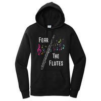 Fear The Flutes Flute Player Flutist Marching Band Music Women's Pullover Hoodie