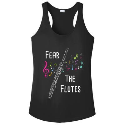 Fear The Flutes Flute Player Flutist Marching Band Music Ladies PosiCharge Competitor Racerback Tank