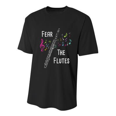 Fear The Flutes Flute Player Flutist Marching Band Music Youth Performance Sprint T-Shirt