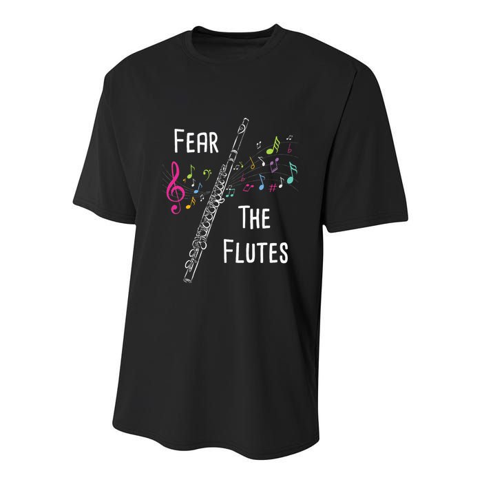 Fear The Flutes Flute Player Flutist Marching Band Music Youth Performance Sprint T-Shirt