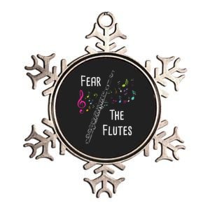 Fear The Flutes Flute Player Flutist Marching Band Music Metallic Star Ornament