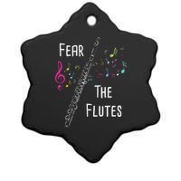 Fear The Flutes Flute Player Flutist Marching Band Music Ceramic Star Ornament