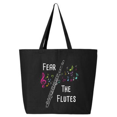 Fear The Flutes Flute Player Flutist Marching Band Music 25L Jumbo Tote