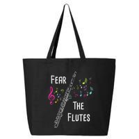 Fear The Flutes Flute Player Flutist Marching Band Music 25L Jumbo Tote
