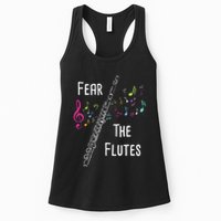Fear The Flutes Flute Player Flutist Marching Band Music Womens Tank Top
