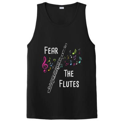 Fear The Flutes Flute Player Flutist Marching Band Music PosiCharge Competitor Tank