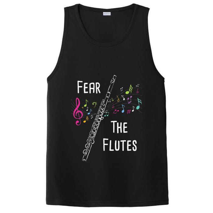 Fear The Flutes Flute Player Flutist Marching Band Music PosiCharge Competitor Tank