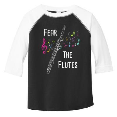 Fear The Flutes Flute Player Flutist Marching Band Music Toddler Fine Jersey T-Shirt
