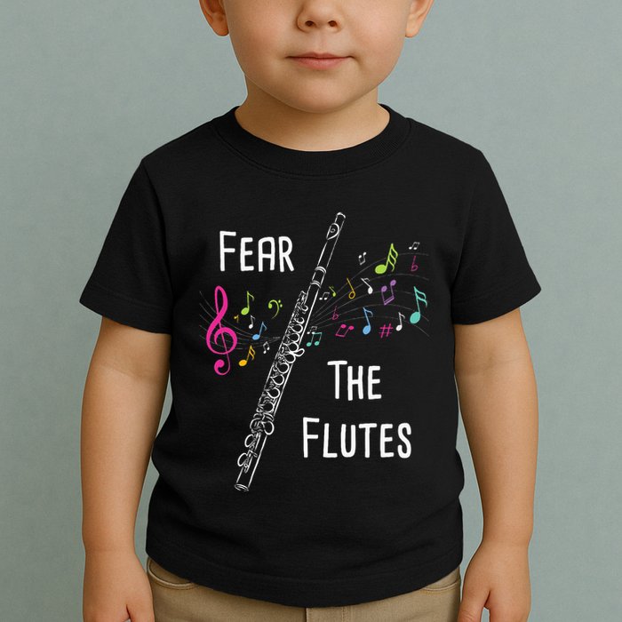 Fear The Flutes Flute Player Flutist Marching Band Music Toddler T-Shirt