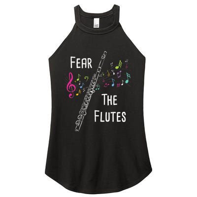 Fear The Flutes Flute Player Flutist Marching Band Music Women's Perfect Tri Rocker Tank