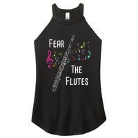 Fear The Flutes Flute Player Flutist Marching Band Music Women's Perfect Tri Rocker Tank