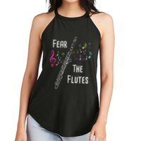 Fear The Flutes Flute Player Flutist Marching Band Music Women's Perfect Tri Rocker Tank