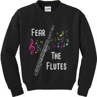 Fear The Flutes Flute Player Flutist Marching Band Music Kids Sweatshirt