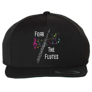 Fear The Flutes Flute Player Flutist Marching Band Music Wool Snapback Cap