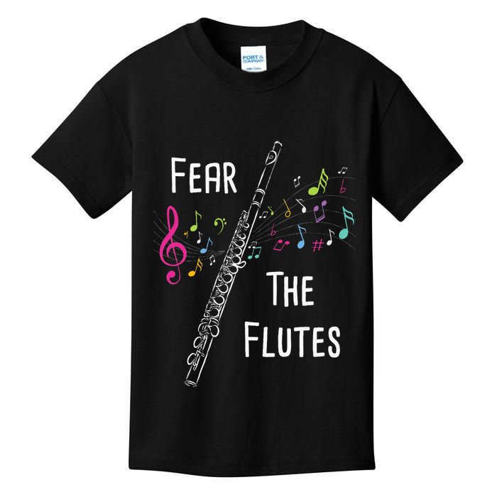 Fear The Flutes Flute Player Flutist Marching Band Music Kids T-Shirt