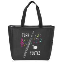 Fear The Flutes Flute Player Flutist Marching Band Music Zip Tote Bag