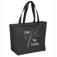 Fear The Flutes Flute Player Flutist Marching Band Music Zip Tote Bag
