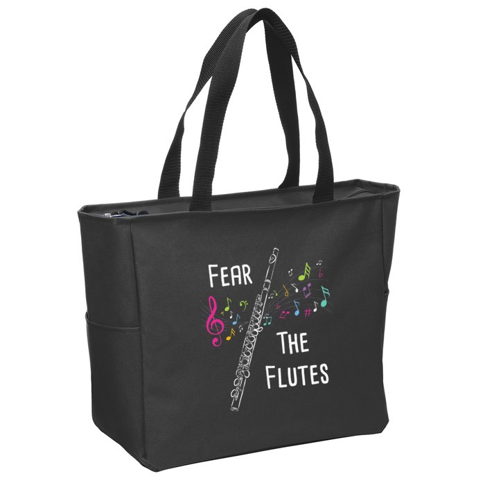 Fear The Flutes Flute Player Flutist Marching Band Music Zip Tote Bag