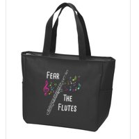 Fear The Flutes Flute Player Flutist Marching Band Music Zip Tote Bag