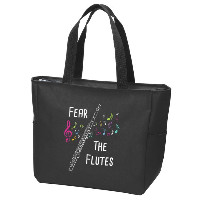 Fear The Flutes Flute Player Flutist Marching Band Music Zip Tote Bag