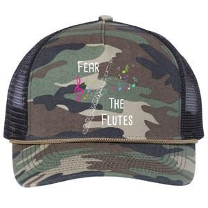 Fear The Flutes Flute Player Flutist Marching Band Music Retro Rope Trucker Hat Cap