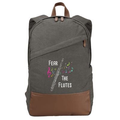 Fear The Flutes Flute Player Flutist Marching Band Music Cotton Canvas Backpack