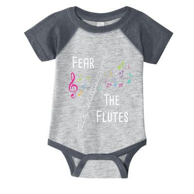 Fear The Flutes Flute Player Flutist Marching Band Music Infant Baby Jersey Bodysuit
