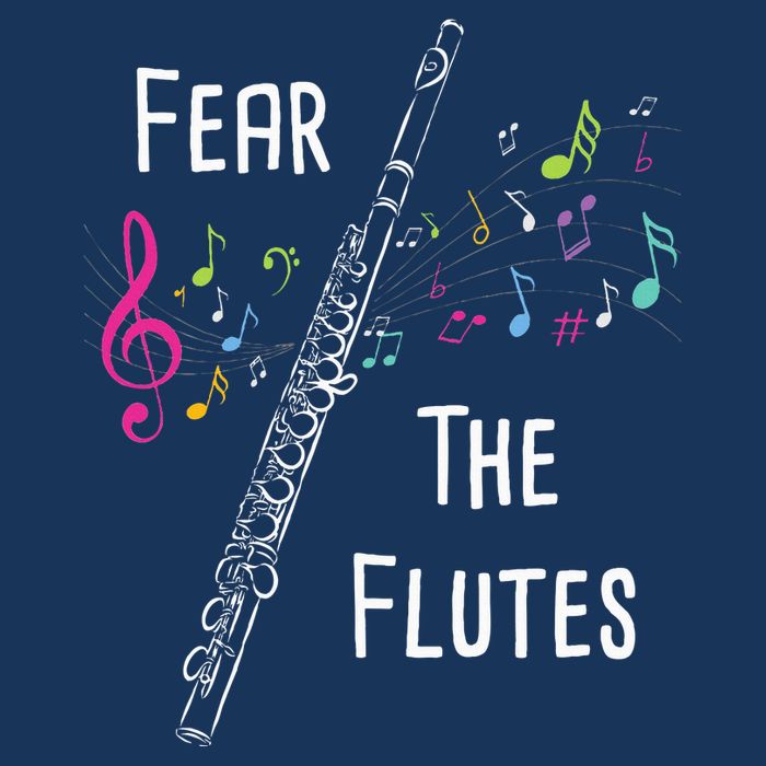 Fear The Flutes Flute Player Flutist Marching Band Music Infant Baby Jersey Bodysuit